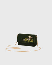 Load image into Gallery viewer, Fable - Sophia Wren Embroidered Velvet Bag in Green
