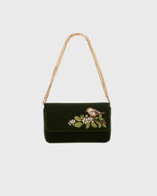 Load image into Gallery viewer, Fable - Sophia Wren Embroidered Velvet Bag in Green

