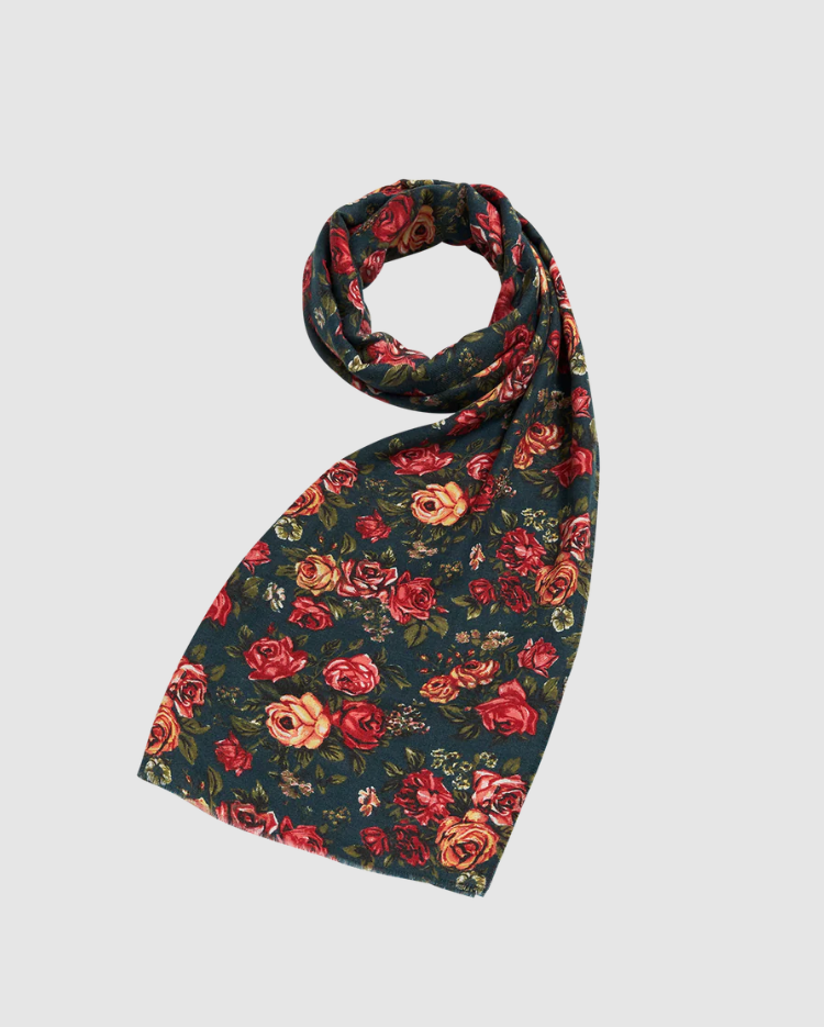 Fable - Teal Roses Pashmina Scarf