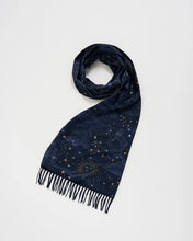 Load image into Gallery viewer, Fable - Zodiac Long Fringed Scarf in Navy
