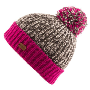 Kusan - PK2326 Bobble Hat Turn Up - Marl Pink