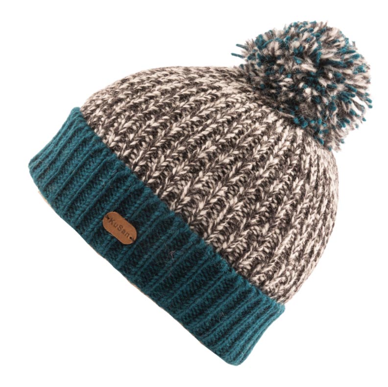 Kusan - PK2326 Bobble Hat Turn Up - Marl Teal