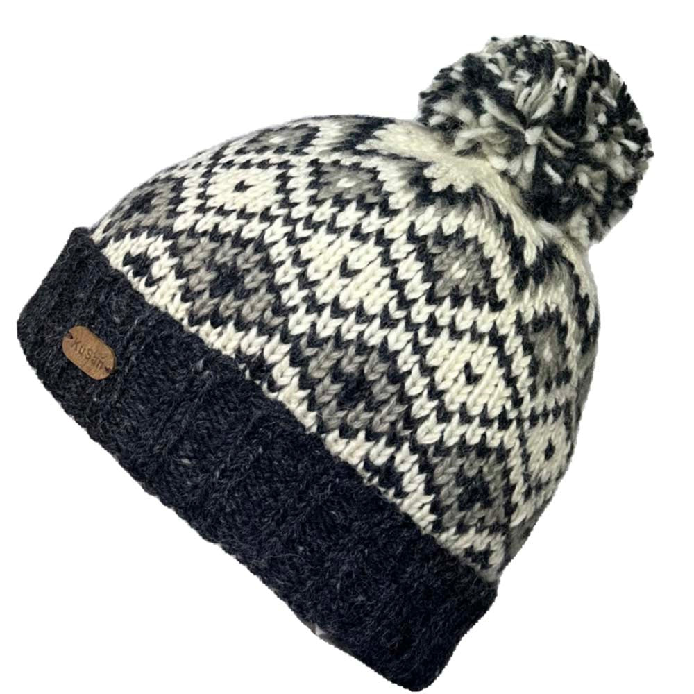 Kusan - PK2401 Bobble Hat Turn Up - Black