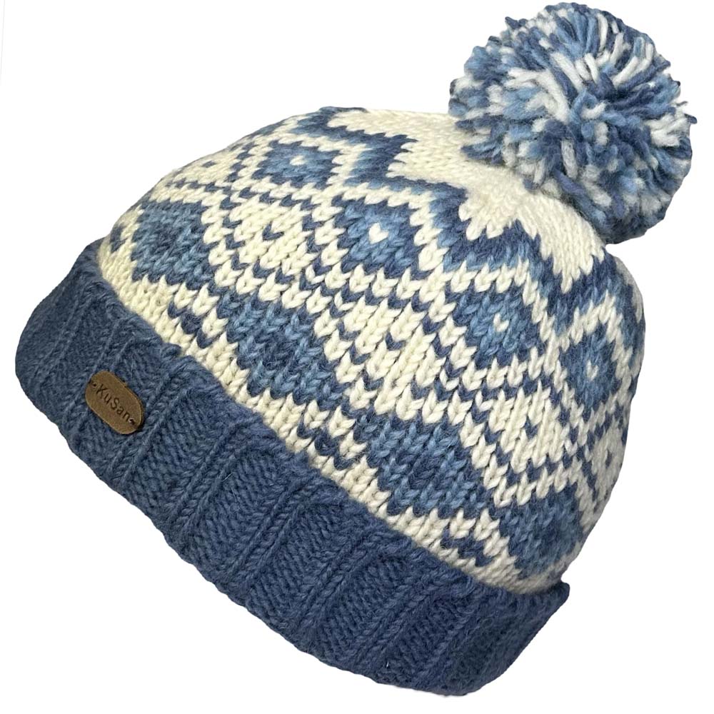 Kusan - PK2401 Bobble Hat Turn Up - Blue