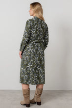 Load image into Gallery viewer, Lily &amp; Me - Anya Midi Shirt Dress Harvest Print in Moss
