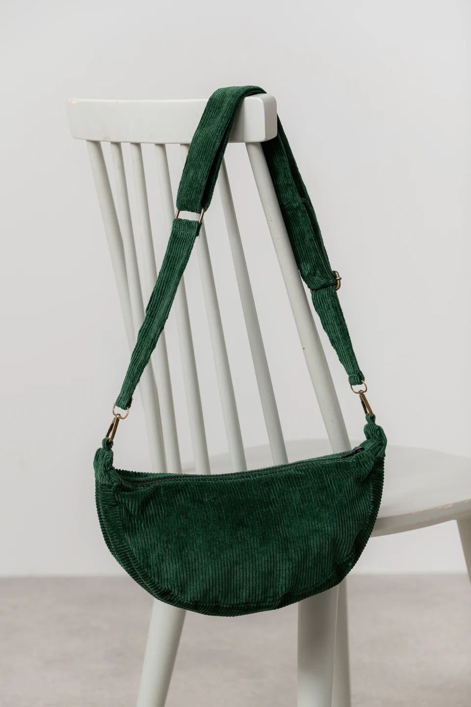 Lily & Me - Cord Crossbody Bag in Pine Green