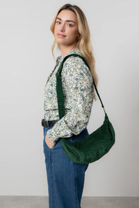 Lily & Me - Cord Crossbody Bag in Pine Green
