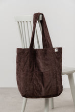Load image into Gallery viewer, Lily &amp; Me - Cord Shopper Bag in Chocolate
