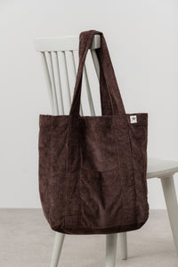 Lily & Me - Cord Shopper Bag in Chocolate