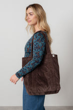 Load image into Gallery viewer, Lily &amp; Me - Cord Shopper Bag in Chocolate
