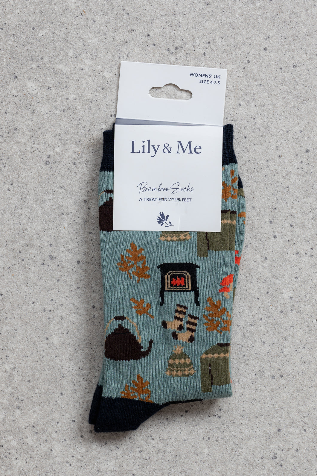 Lily & Me - Cosy Night Socks in Sea Mist