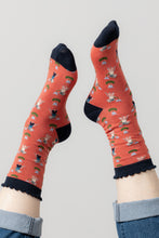 Load image into Gallery viewer, Lily &amp; Me - Crafty Mouse Socks in Earth Red
