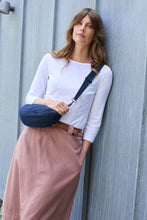 Load image into Gallery viewer, Lily &amp; Me - Linen Denim Crossbody Bag in Blue
