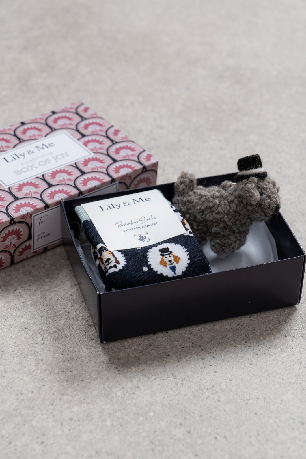 Lily & Me - Dapper Gents Socks & Keyring Gift Box