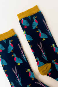 Lily & Me - Ducks Bamboo Socks - Navy