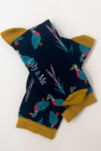 Lily & Me - Ducks Bamboo Socks - Navy