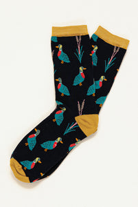 Lily & Me - Ducks Bamboo Socks - Navy