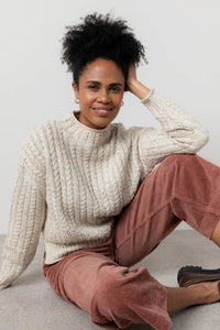 Lily & Me - Elspeth Jumper Fleck Knit in Ecru