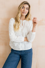 Load image into Gallery viewer, Lily &amp; Me - Emily Embroidered Cotton Blouse in White

