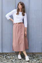 Load image into Gallery viewer, Lily &amp; Me - Estuary Twill Midi Skirt in Antique Pink

