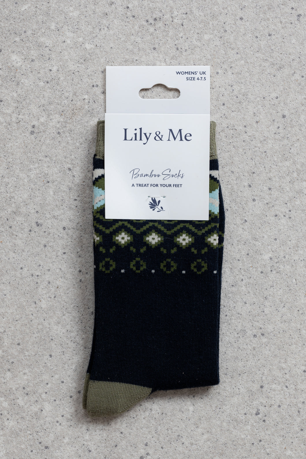 Lily & Me - Fair Isle Sock Navy