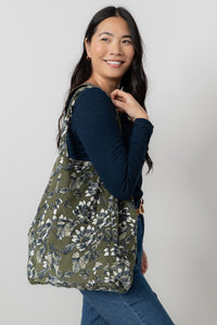 Lily & Me - Harvest Cord Shopper in Moss