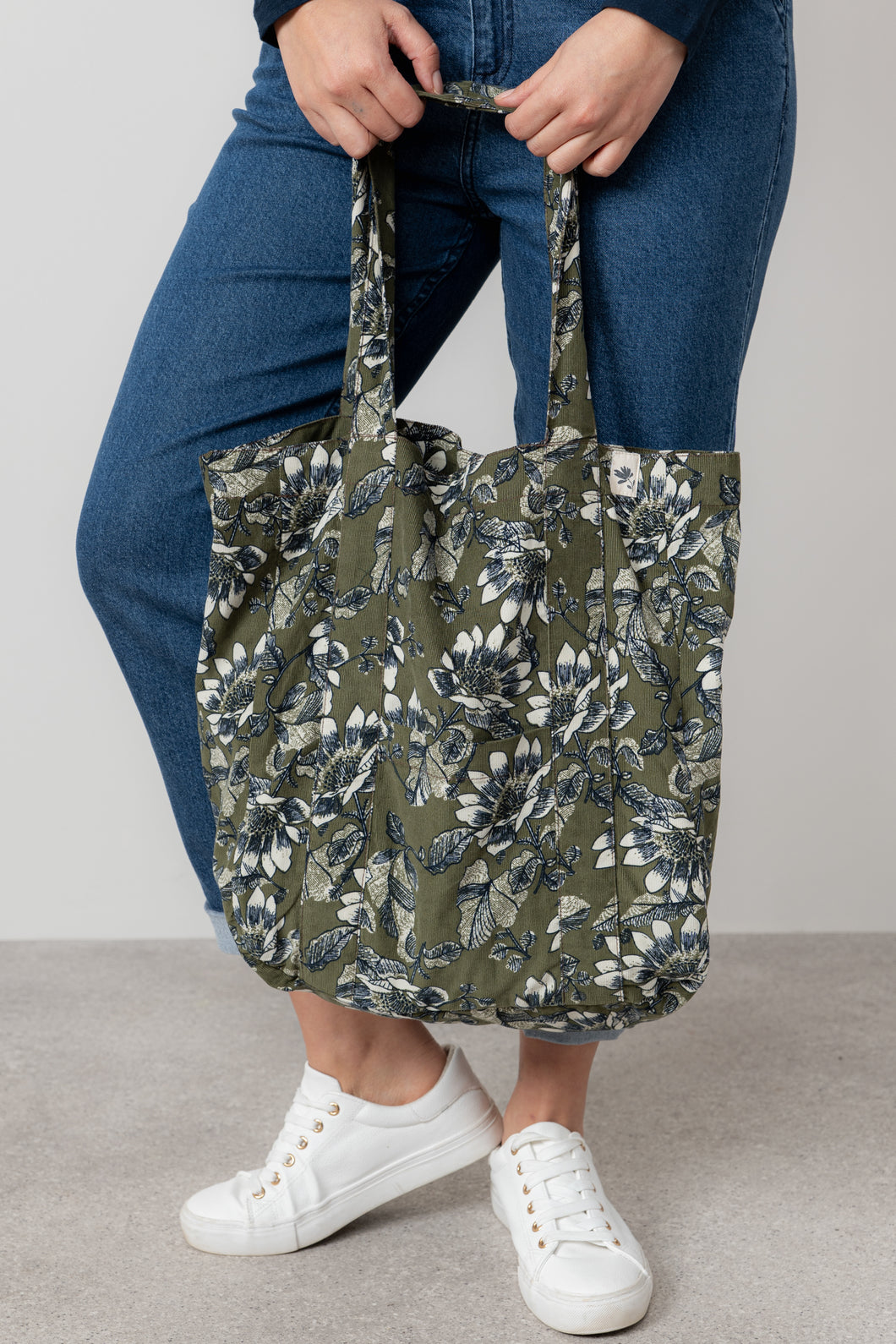 Lily & Me - Harvest Cord Shopper in Moss