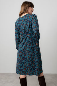 Lily & Me - Hazel Wrap Dress in Geo Bloom Navy
