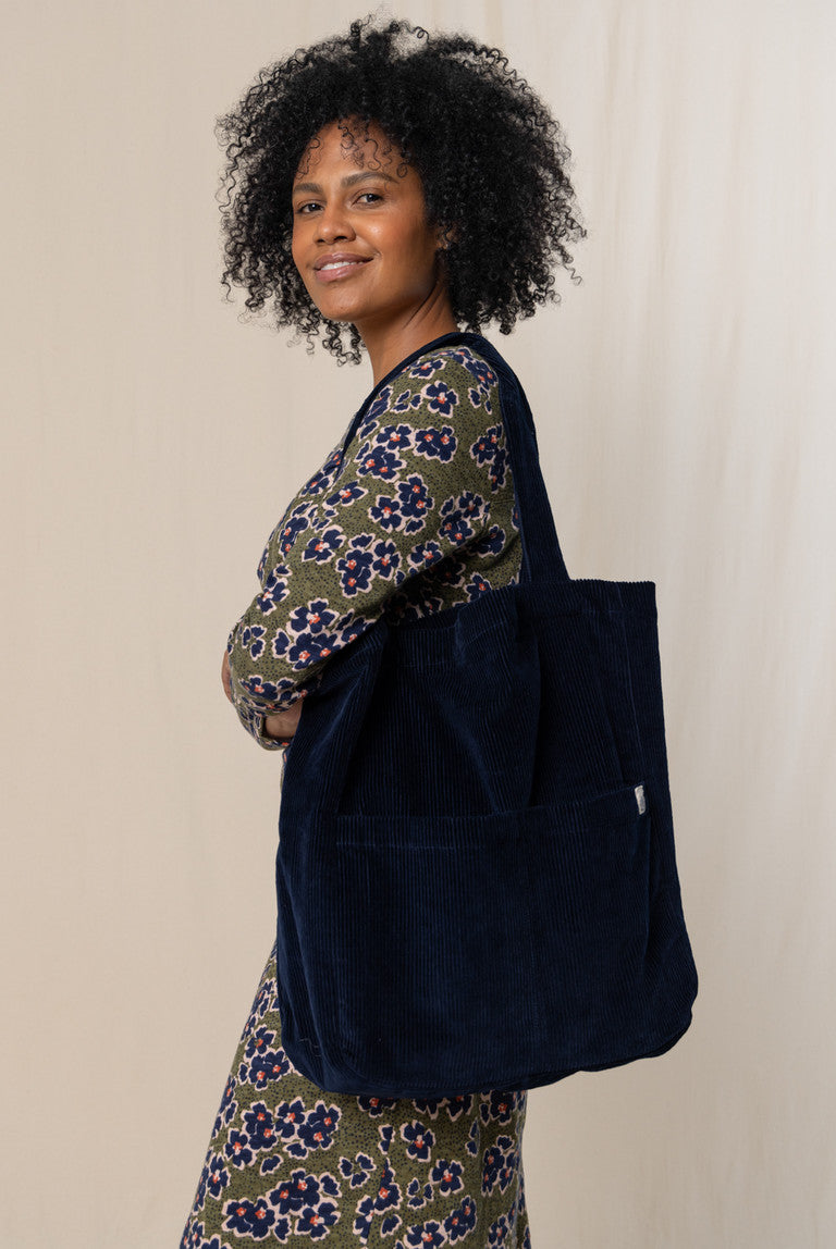 Lily & Me - Jumbo Cord Bag - Navy