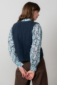 Lily & Me - Marly Pointelle Tank in Navy