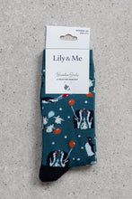 Load image into Gallery viewer, Lily &amp; Me - Party Penguin Socks in Petrol

