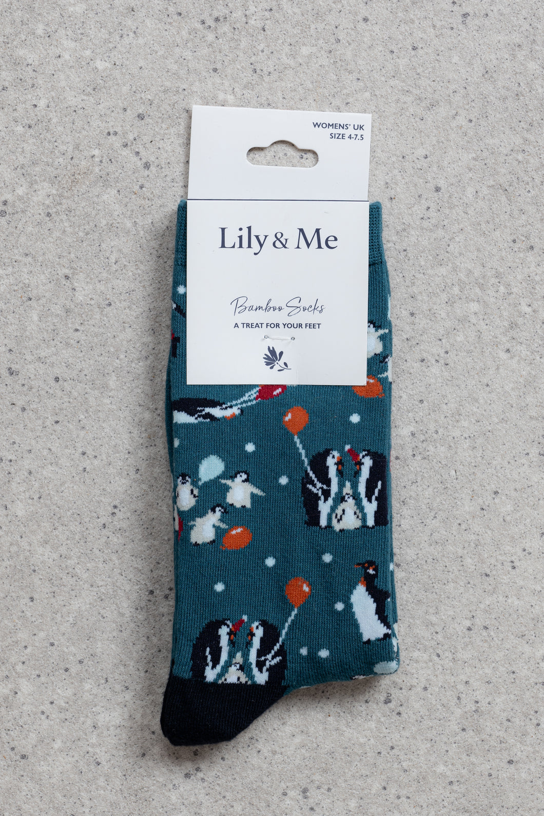 Lily & Me - Party Penguin Socks in Petrol