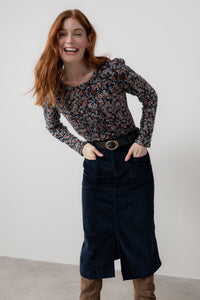 Lily & Me - Penrose Skirt Plain in Navy