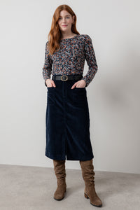 Lily & Me - Penrose Skirt Plain in Navy