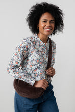 Load image into Gallery viewer, Lily &amp; Me - Rachel Frill Blouse Feather Ditsy Print in Ecru
