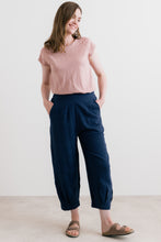 Load image into Gallery viewer, Lily &amp; Me - Sail Plain Linen Trousers in Navy
