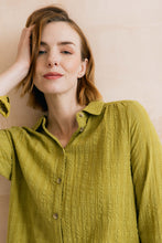 Load image into Gallery viewer, Lily &amp; Me - Savannah Seersucker Shirt in Lime
