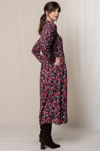 Lily & Me - Seasons Dress Floral Ikat - Mulberry