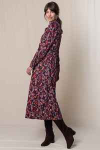 Lily & Me - Seasons Dress Floral Ikat - Mulberry