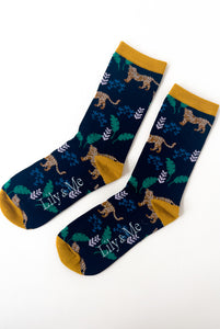 Lily & Me - Tigers Bamboo Socks - Navy