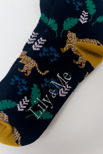 Lily & Me - Tigers Bamboo Socks - Navy