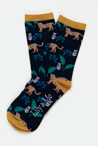 Lily & Me - Tigers Bamboo Socks - Navy