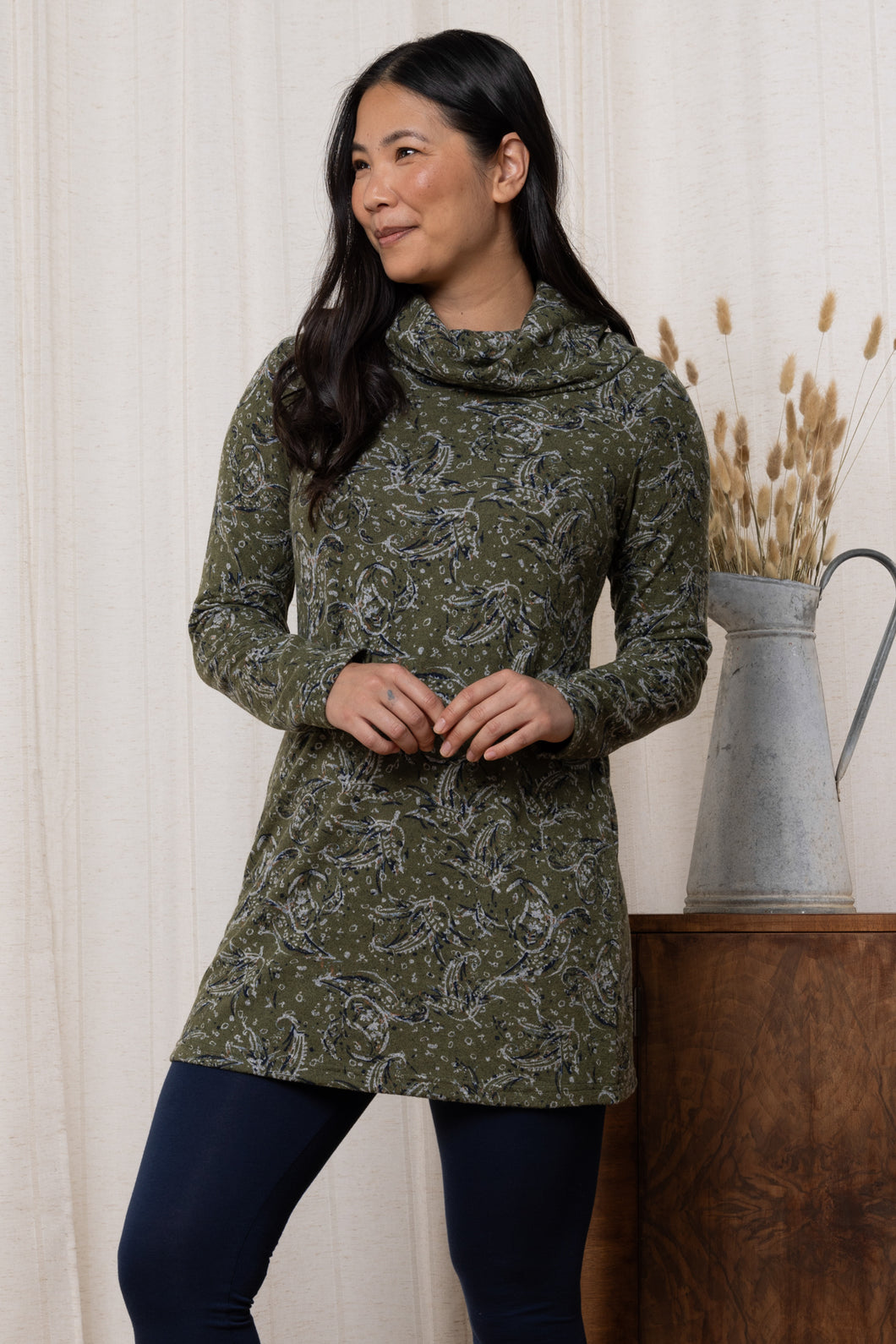 Lily & Me - Winkleigh Tunic Painterly - Olive