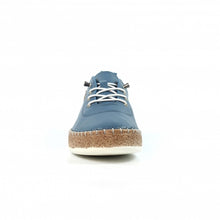 Load image into Gallery viewer, Lunar -  Evie Leather Plimsoll in Mid Blue
