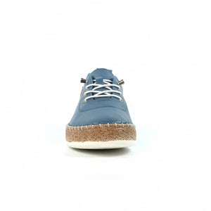 Lunar -  Evie Leather Plimsoll in Mid Blue