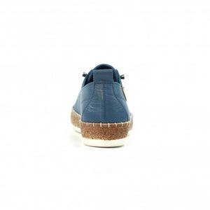 Lunar -  Evie Leather Plimsoll in Mid Blue