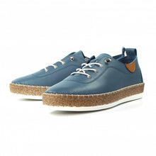 Load image into Gallery viewer, Lunar -  Evie Leather Plimsoll in Mid Blue
