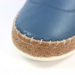 Lunar -  Evie Leather Plimsoll in Mid Blue