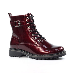 Lunar - Parlour Patent Ankle Boot in Burgundy