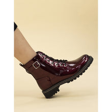 Load image into Gallery viewer, Lunar - Parlour Patent Ankle Boot in Burgundy
